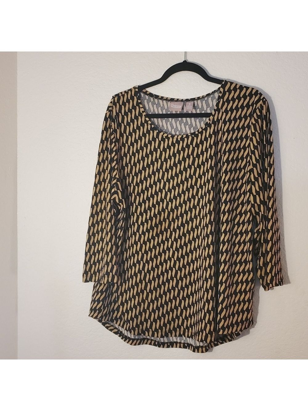 Tunic Patterned Tan Black XL